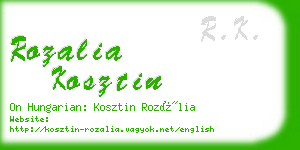 rozalia kosztin business card